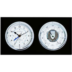 Christmas Gift Ideas: Ebony & Chrome Barometer Tide Clock – Stylish Coastal Weather Instrument