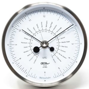 Christmas Gift Ideas: Designer Polar Brushed Stainless World Time Clock
