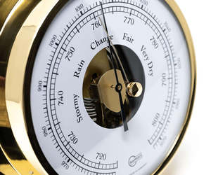 Barigo Viking 111MS is a polished brass marine barometer