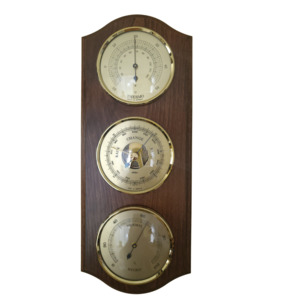 Products: Walnut & Brass Weatherstation-3 in 1 - Hygrometer + Barometer + Thermometer
