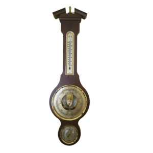 Barometers And Clocks: Traditional  Banjo Walnut 540 mm Weatherstation -3 in 1 - Hygrometer + Barometer + Thermometer