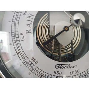 Barometers And Clocks: Fischer Round Mahogany and Chrome Barometer – Elegant and Reliable Weather Monitoring