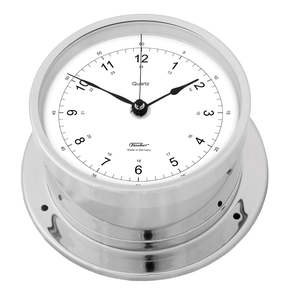 Barometers And Clocks: Nautical Polished Chrome  Precision Clock