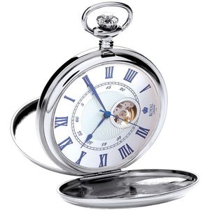 Royal London Brand: Premium Silver Mechanical Pocket Watch – Traditional Craftsmanship & Style