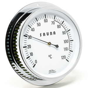 Sauna Gauges: Polished Chrome 150mm Sauna Gauge