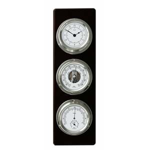 Ebony & Chrome Weatherstation – Complete Set: Hygrometer, Barometer, Thermomet&hellip;