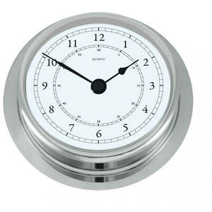 Clocks Gifts: Large Polished Chrome 200mm Clock – German Precision and Timeless Elegance