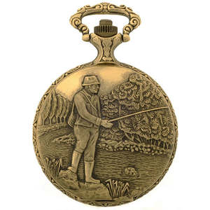 All Watches: Fisherman  Gold Antique Swiss Quartz  Pocket Watch