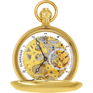 Classic Gold Mechanical Pocket Watch – Intricate Movement & Timeless Design