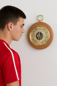 Products: Beech Wood & Brass 140mm Barometer