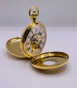Half Hunter Gold Mechanical Pocket Watch – Timeless Classic Design
