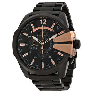 Diesel: Diesel Chief Chronograph Black Dial Stainless Steel Men's Watch DZ4309