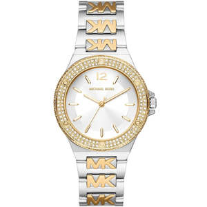 Michael Kors: Michael Kors Lennox Pavé Two-Tone Logo Ladies Watch - MK7338