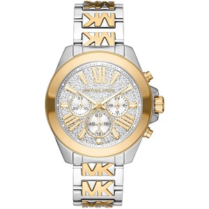Michael Kors: Michael Kors Wren Chronograph Crystals Silver Two Tone Ladies Watch - MK6953