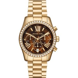 Michael Kors Lexington Pave Chronograph Quartz Brown Dial Ladies Watch MK7276