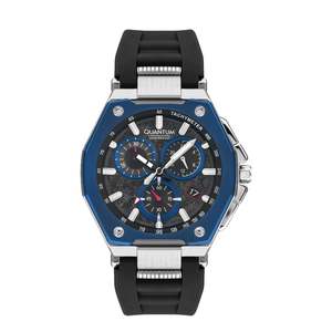 Quantum: Quantum Chronograph Black Strap Multicolor Dial Date Watch PWG1005.051