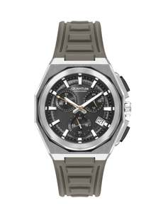 Quantum Multifunction Beige Strap Black Dial Silver Watch PWG1078.357