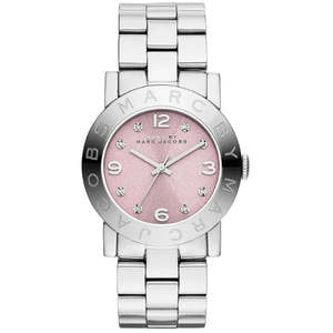 Marc By Marc Jacobs Amy Pink Dial Silver Watch - MBM3300