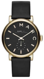 Womens Watches: Marc By Marc Jacobs Baker Black Dial Leather Ladies Watch - MBM1269
