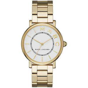 Womens Watches: Marc Jacobs Roxy White Dial Gold Steel Strap Women Watch - MJ3522