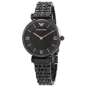 Emporio Armani: Emporio Armani Quartz Black Dial Ladies Watch AR11245