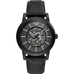 Emporio Armani: Emporio Armani Luigi Automatic Black Leather Men's Watch AR60008
