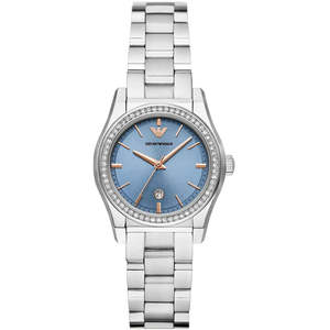 Emporio Armani Womens Watches: Emporio Armani Federica Blue Dial Silver Women's Watch - AR11593
