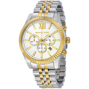 Michael Kors Mens Watches: Michael Kors Lexington Chronograph White Dial Men's Watch MK8344
