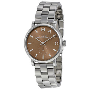 Marc By Marc Jacobs: Marc By Marc Jacobs Baker Brown Dial Silver Tone Watch MBM3329