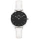 Daniel Wellington Petite Bondi Black Dial 32mm Silver Case White Leather Ladies &hellip;