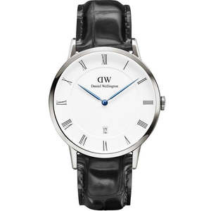 Daniel Wellington Dapper Reading 38mm White Dial Black Genuine Leather Silver Da&hellip;