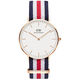 Daniel Wellington Canterbury 36mm White Dail Tricolour Nato Strap Gold Watch - DW00100030