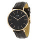 Daniel Wellington York 40mm Black Dial Black Genuine Leather Men's Gold Wat&hellip;