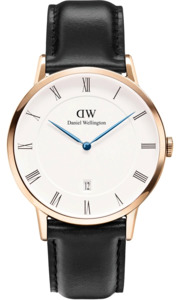 Daniel Wellington Dapper Sheffield 38mm White Dial Genuine Leather Gold Date Wat&hellip;