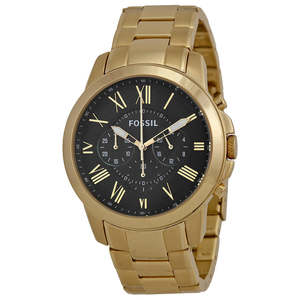 Fossil Watches: Fossil Grant Chronograph Brown Dial Gold-tone Men's Watch FS4815