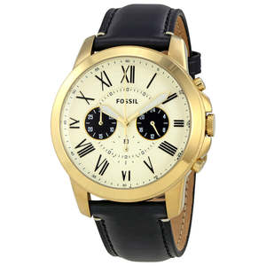 Fossil Mens Watches: Fossil Grant Chronograph Cream Dial Men's Watch - FS5272