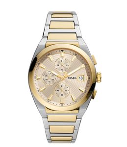 Fossil Mens Watches: Fossil Everett Chronograph Quartz Cream Dial Men's Watch -FS5796