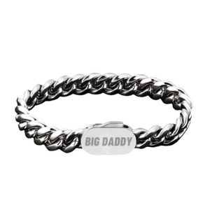 Jewellery: Big Daddy 12mm Cuban Chain Silver Bracelet