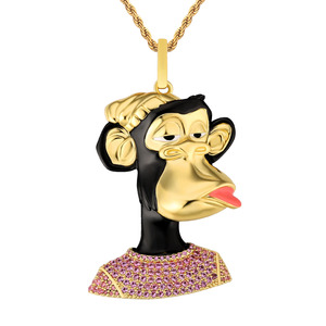 Jewellery: Big Daddy Iced Out Bored Ape NFT Pendant #8 - Limited edition