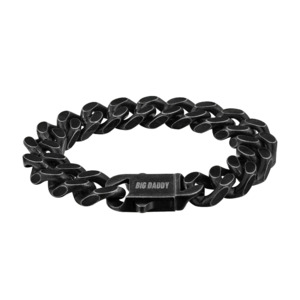 Jewellery: Big Daddy 14mm Cuban Curb All Black Bracelet