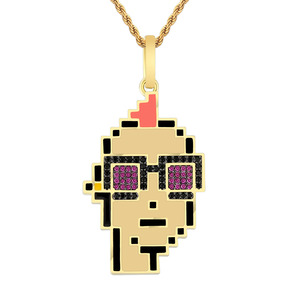 Jewellery: Big Daddy Iced Out Cryptopunk NFT Pendant #2 - Limited edition