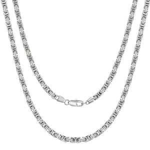 Jewellery: Big Daddy 5mm Stainless Steel Byzantine Silver Chain