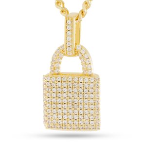Jewellery: Big Daddy Iced Out Gold Lock Pendant