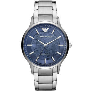 Emporio Armani Renato Skeleton Automatic Silver Men's Watch - AR60037
