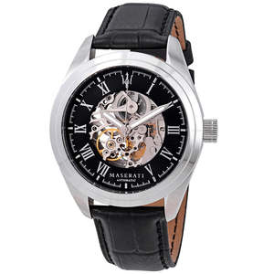 Mens Automatic Watches: Maserati Traguardo Automatic Black Dial Men's Watch R8871612001