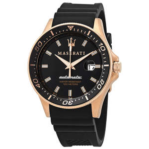 Mens Automatic Watches: Maserati Sfida Automatic Black Dial Men's Watch R8821140001