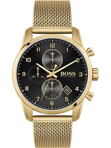Mens Gold Watches: Hugo Boss Skymaster Gold Mesh Men's Watch 1513838