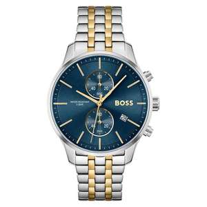 Hugo Boss Associate Chronograph Blue Dial Two Tone Steel Strap Watch for Men - 1513976