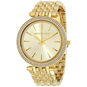 Womens Fashion Watches: Michael Kors Darci Glitz Gold Dial Pave Bezel Ladies Watch MK3191