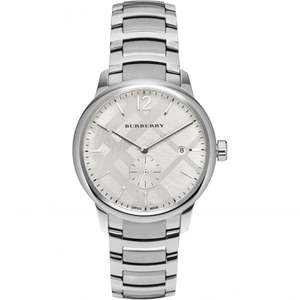 Burberry The Classic Check Stamped Dial Silver Dial Silver Stainless Steel Men&a&hellip;